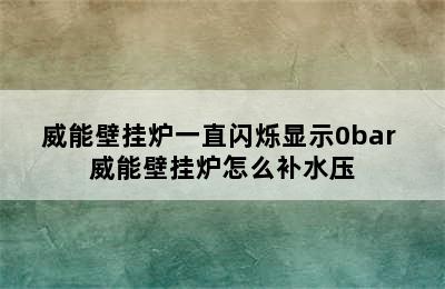 威能壁挂炉一直闪烁显示0bar 威能壁挂炉怎么补水压